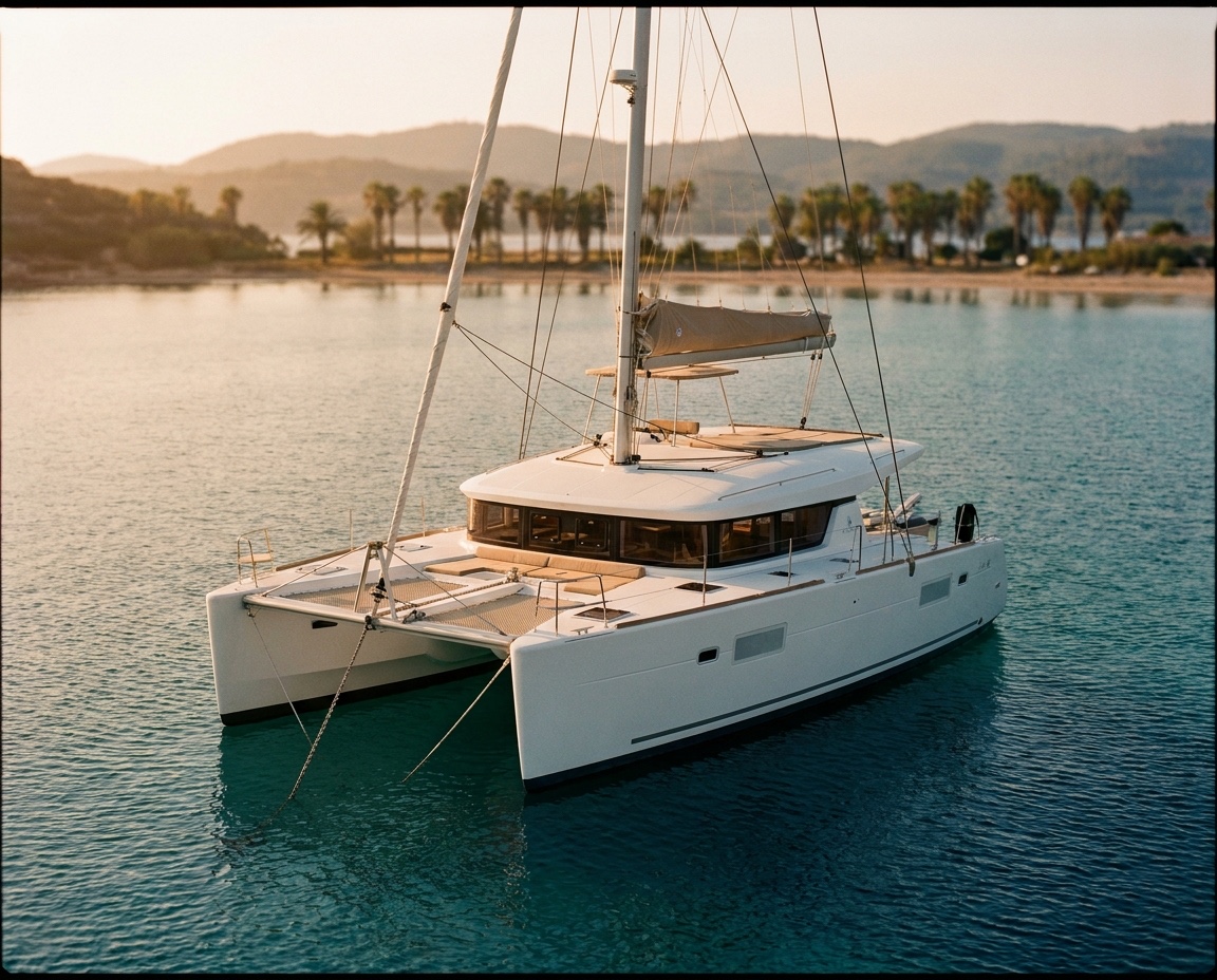 Yacht types · Catamarans — Sail a catamaran.
No heel, twice the deck.