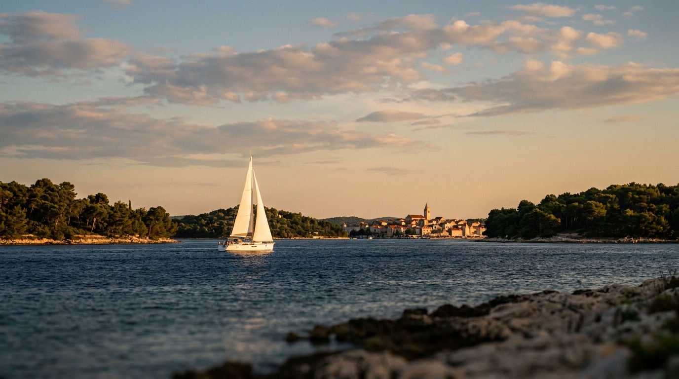 Split harbour at sunset